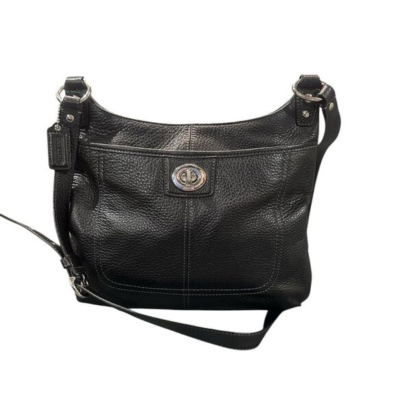 Coach F19265 Black Pebbled Leather Crossbody - Picture 2 of 15